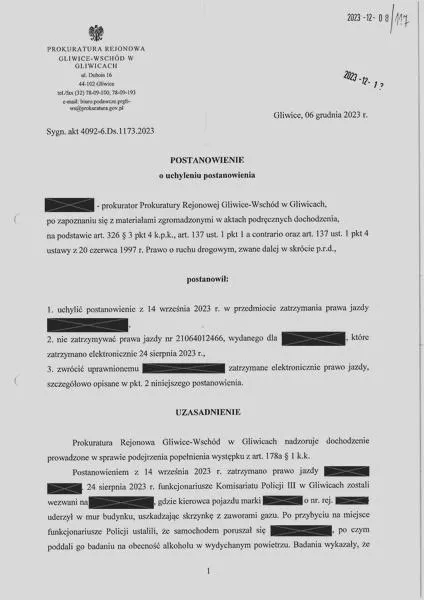 Skutki zatrzymania prawa jazdy