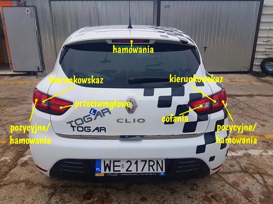 Świateł cofania w samochodzie